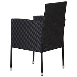 Acheter vidaXL Chaises de jardin coussins blanc crème 4pcs noir résine tressée