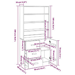 vidaXL Buffet HAMAR Bois massif de pin Marron miel pas cher