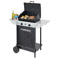 Camping Gaz Barbecue à gaz 2 brûleurs en acier tablettes latérales roues XPERT100L + ROCKY