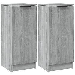 vidaXL Buffets 2 pcs Sonoma gris 30x30x70 cm Bois d'ingénierie