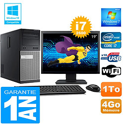 PC Tour DELL 7010 Core I7-2600 Ram 4Go Disque 1 To Wifi W7 Ecran 19" · Occasion 