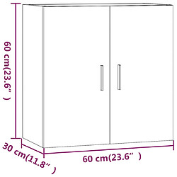 vidaXL Armoire murale Chêne sonoma 60x30x60 cm Bois d'ingénierie pas cher