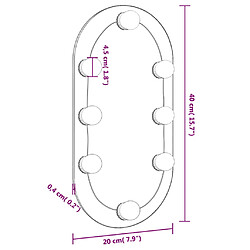 vidaXL Miroir avec éclairage LED 40x20 cm Verre Ovale pas cher