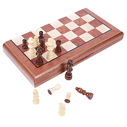 Jeu d'échecs, 15 "x 15" Pliant Magnétique En Bois Standard Jeu D'échecs Conseil Ensemble avec En Bois Pièces Artisanales et Échecs de Stockage slots