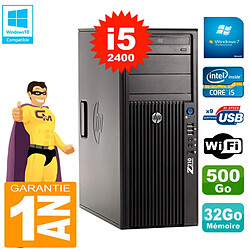 PC HP WorkStation Z210 Tour Core i5-2400 RAM 32Go 500Go Graveur DVD Wifi W7 · Occasion 