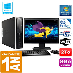 PC HP Compaq 8300 SFF Intel G850 Ram 8Go Disque 2 To Wifi W7 Ecran 22" · Occasion 