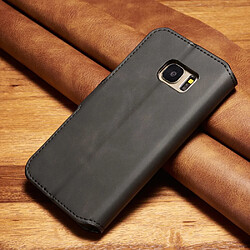 Etui en PU style rétro noir pour votre Samsung Galaxy S7