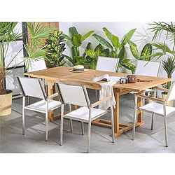 Beliani Table de jardin 160/220 x 90 cm Bois Bois clair JAVA