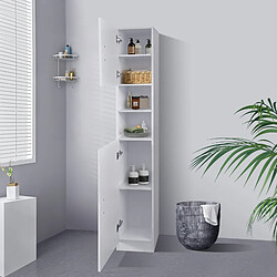 ML-Design Ensemble de 4 meubles de salle de bain armoire murale haute blanc commode en MDF