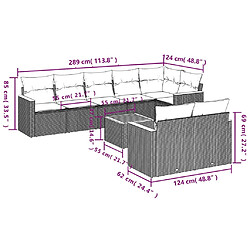 Avis Maison Chic Ensemble Tables et chaises d'extérieur 9 pcs avec coussins,Salon de jardin noir résine tressée -GKD910724