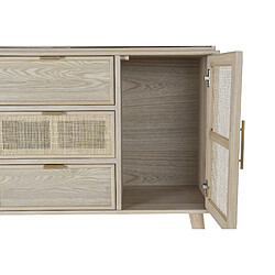 Pegane Armoire en bois paulownia avec 4 portes 3 tiroirs et 3 étagères - Largeur 120 x Hauteur 196 x Profondeur 38,5cm