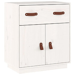 Maison Chic Buffet,Meuble de Rangement,commode pour salon,Cuisine Blanc 65,5x40x75 cm Bois massif de pin -MN37603