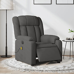 Maison Chic Fauteuil Relax pour salon, Fauteuil inclinable de massage électrique gris foncé tissu -GKD44047