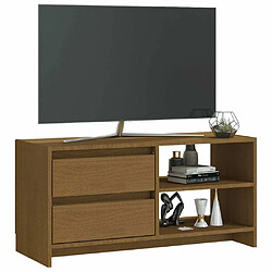 Acheter Maison Chic Meuble TV scandinave - Banc TV pour salon Marron miel 80x31x39 cm Bois de pin massif -MN22433