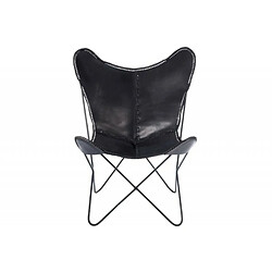 Paris Prix Fauteuil Design en Cuir Papillon 92cm Noir