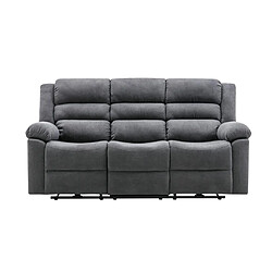 Vente-Unique Canapé 3 places relax électrique en tissu gris BUROLO