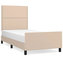 Maison Chic Cadre/structure de lit avec tête de lit pour adulte - Lit Moderne Chambre Cappuccino 90x200 cm Similicuir -MN71864