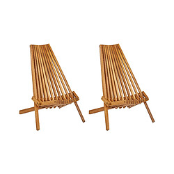 Beliani Lot de 2 chaises Bois Bois clair BELLANO