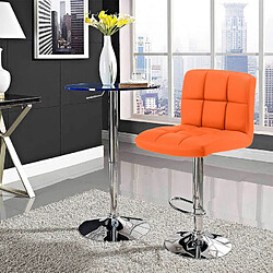 Superstool Tabouret pour bar cuisine fixe pivotant réglable avec dossier et repose-pied Atlanta, Couleur: Orange