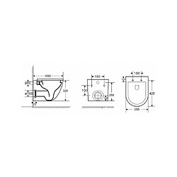 Karag WC Rimless suspendu MILOS 49x37x36 cm avec abattant soft-closing-Blanc-Blanc-37 -37 pas cher