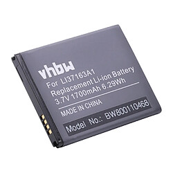 vhbw Li-Ion Batterie 1700mAh (3.7V) pour téléphone, smartphone Medion MD98332, MD98907 comme LI37163A1, LI3716U. 