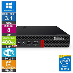 Lenovo M910x Tiny i5-6500T 3.10GHz 8Go/480Go SSD Wifi W10 - Reconditionné