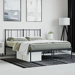 Avis vidaXL Cadre de lit métal sans matelas avec tête de lit noir 140x190cm