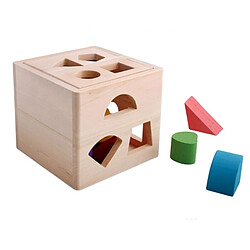 Avis Universal Cubes en bois Jouets Cubes Puzzle Boîte à prise bébé Trains en bois Jouets d'apprentissage de la motricité Jouets facilitant la reconnaissance des formes et la mise au point