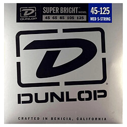 Dunlop Super Bright Nickel Plated Steel Médium 45-125 - Jeu 5 cordes guitare basse