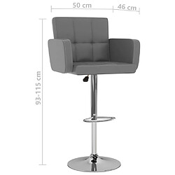 vidaXL Tabourets de bar lot de 2 gris similicuir pas cher