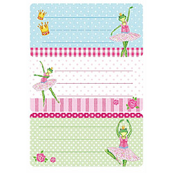 Herma 5523 de nom Manche Étiquettes pour l'école motif grenouille Ballerine, format 7,6 x 3,5 cm, pailletés, contenu?: 6 étiquettes par paquet