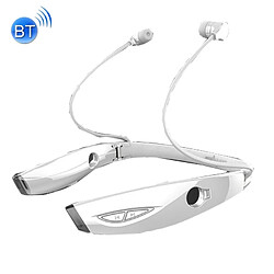 Wewoo Casque Bluetooth Sport blanc pour iPhone et Android smartphone ou Autres Périphériques Audio Bluetooth, Multi-point Appels Mains Libres, Distance: 10m Haute Qualité Stéréo HiFi Sans Fil Neck 4.1 Ecouteurs In-Ear avec Microphone, 