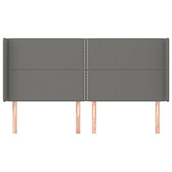 Avis Maison Chic Tête de lit moderne avec oreilles pour chambre - Décoration de lit Gris foncé 183x16x118/128 cm Tissu -MN35603