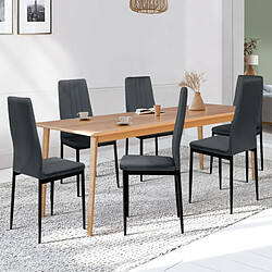 Idmarket Chaises JULIA x6 velours gris