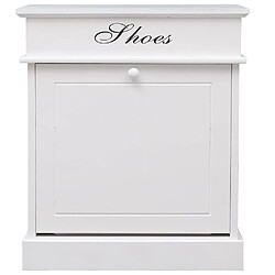 vidaXL Armoire à chaussures Blanc 50 x 28 x 58 cm Bois de Paulownia