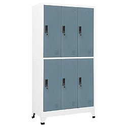 vidaXL Armoire à casiers Gris clair et gris foncé 90x45x180 cm Acier 