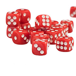 100 Pack 12mm D6 Dice Six faces pour les accessoires de jeux de société Rouge et Jaune pas cher