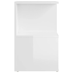 Maison Chic Table de chevet Table de Nuit Meuble de Rangement Blanc brillant 35x35x55 cm Aggloméré pas cher