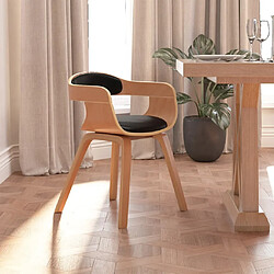 Maison Chic Chaises à manger,Chaise pour cuisine Noir Bois courbé et similicuir -MN76032