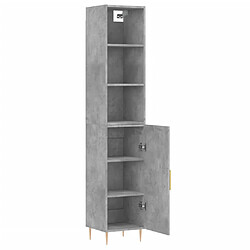 Avis vidaXL Buffet haut Gris béton 34,5x34x180 cm Bois d'ingénierie