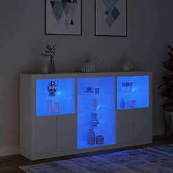 Maison Chic Commode Buffet - Meuble de rangement avec lumières LED blanc 181,5x37x100 cm -GKD26211 pas cher