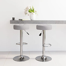 vidaXL Tabourets de bar lot de 2 gris tissu 