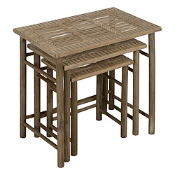 Avis BigBuy Home Table d'appoint Naturel Bambou 57 x 38 x 55 cm 45 x 32 x 47 cm 34 x 26 x 40 cm 3 Pièces (3 Unités)