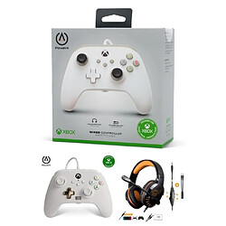 Power A Manette XBOX ONE-S-X-PC BLANCHE MIST EDITION SPECIALE+ Casque Gamer PRO H3 ORANGE SPIRIT OF GAMER XBOX ONE/S/X/PC