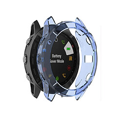 Wewoo Boîtier de montre Pour Garmin Fenix 6X TPU demi-couverture Smart Watch Protevtice Case bleu