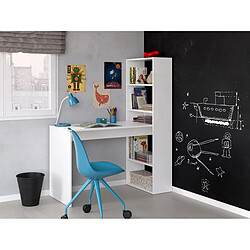 Avis Pegane Table de Bureau avec étagère réversible coloris Blanc Artik - longueur 120 cm x Profondeur 53 cm x Hauteur 144 cm