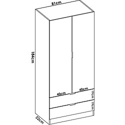 Pegane Armoire d'angle, meuble de rangement en bois mélaminé coloris blanc - Longueur 133 x Profondeur 90 x Hauteur 184 cm