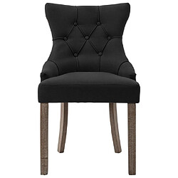 Acheter Maison Chic Lot de 2 Chaises à manger | Chaise de salle à manger cuisine noir tissu -GKD40921