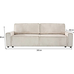 Avis Palozi Sofa Canapé convertible en velours côtelé Montaigne -3 places - Beige