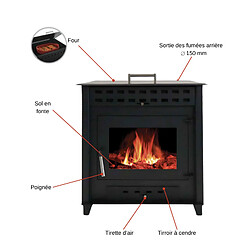 Interstoves POÊLE À BOIS NOA 9 | BÛCHES 50CM - Noir